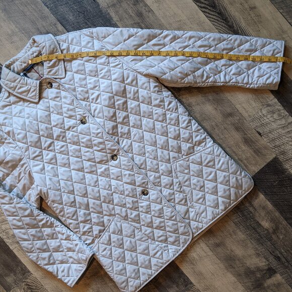 Burberry Quilted Jacket Lined Cream Medium - Picture 9 of 10